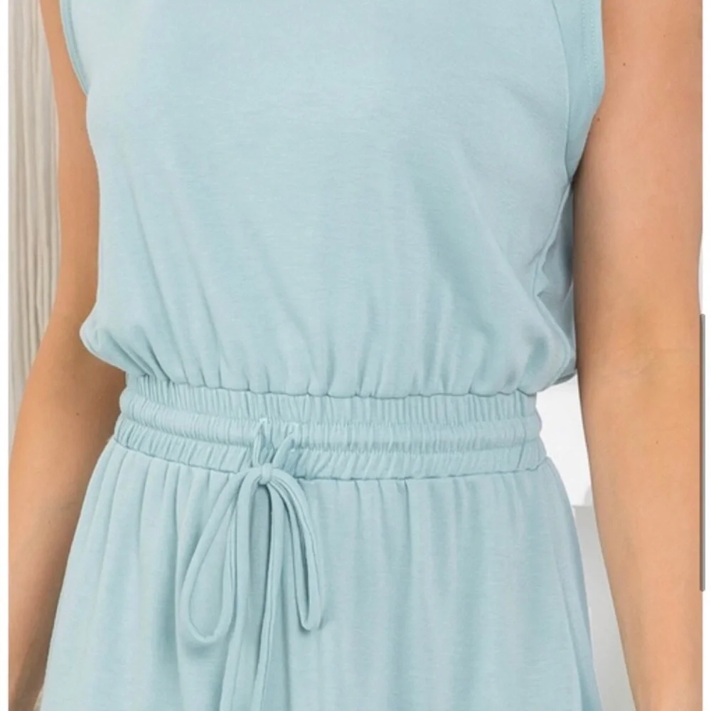 LAST ONE: Mint blue midi casual super soft dress - Picture 4 of 4